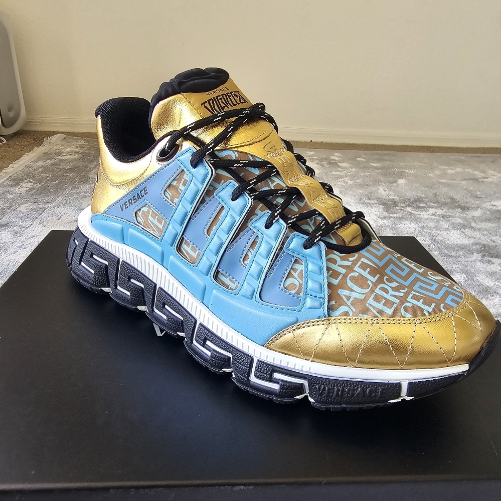 Versace Trigreca Men's Monogrammed Sneakers size 12 (IT46)